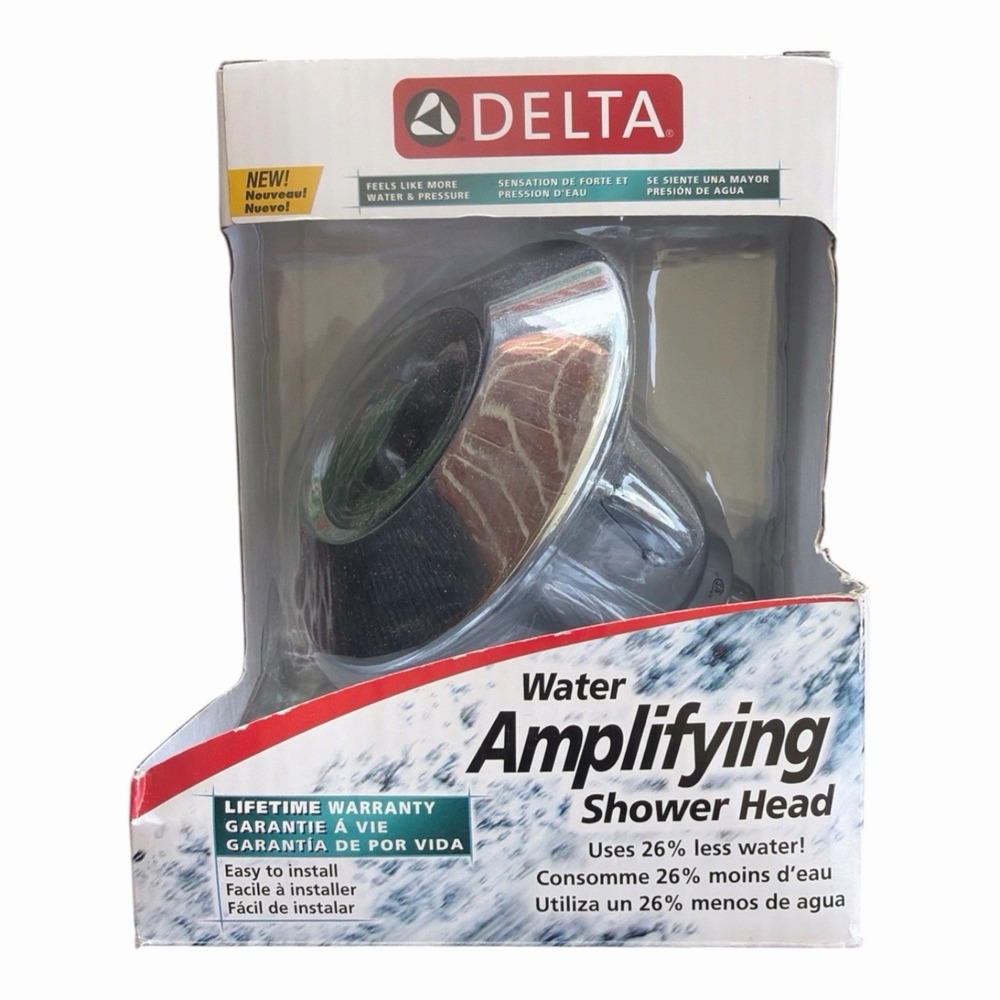 New Delta Water-Amplifying Adjustable Shower Head with H2OKINETIC Technology